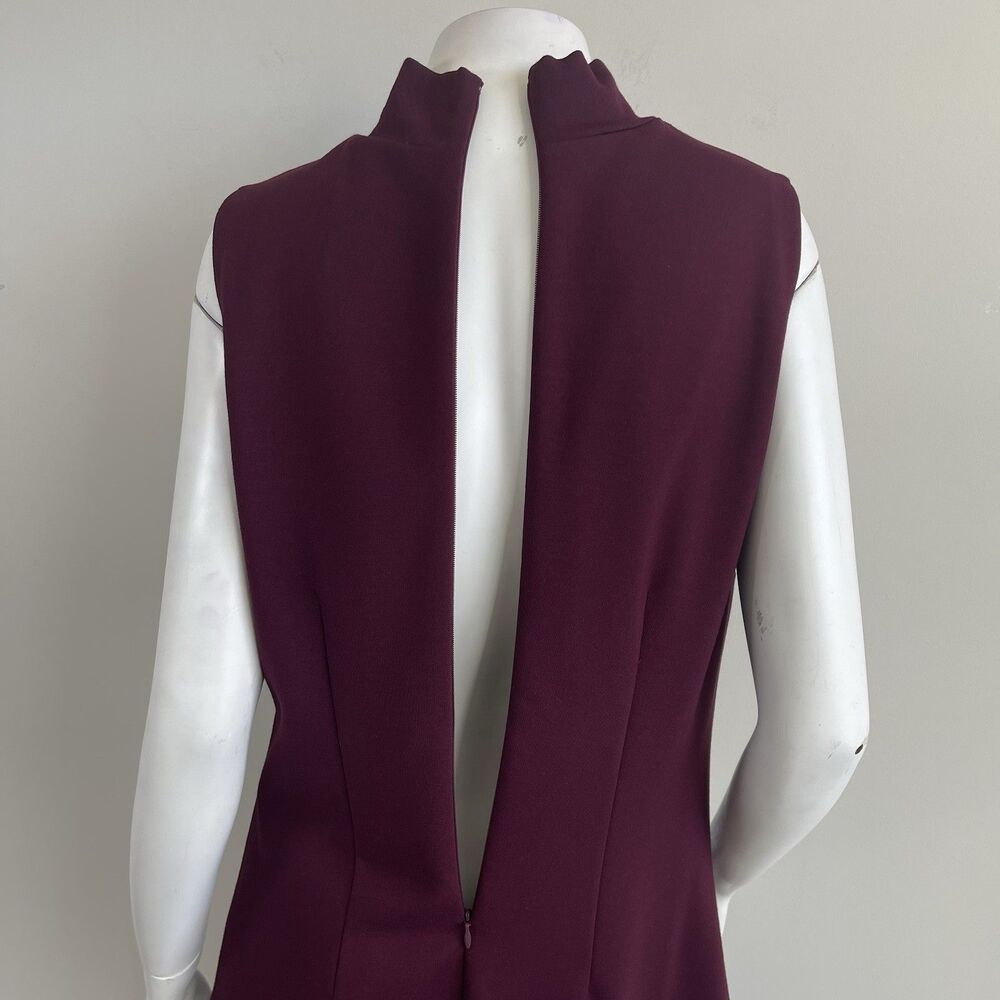 WHBM AURA Collection Sleeveless Sculpting Sheath Dress 14 Burgundy Career Office - Picture 6 of 14
